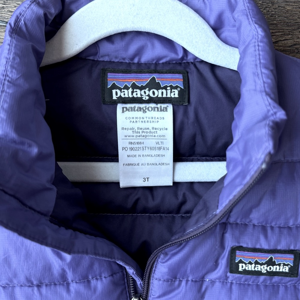 Patagonia Baby Down Puffer Jacket Zip Up Purple Size 3T - Picture 4 of 10